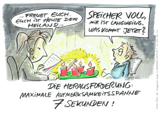 Cartoon Weihnachten 2024 - 7 Sekunden Aufmerksamkeitsspanne